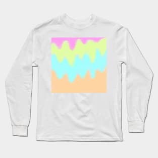 Pink orange blue watercolor art Long Sleeve T-Shirt